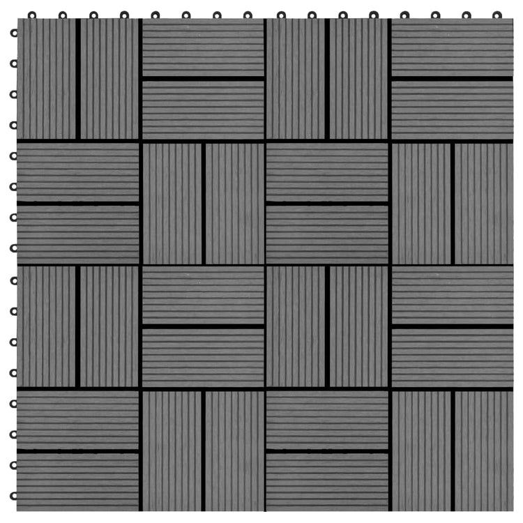 VidaXL 22 st Terrastegels 30x30 cm 2 m² HKC grijs