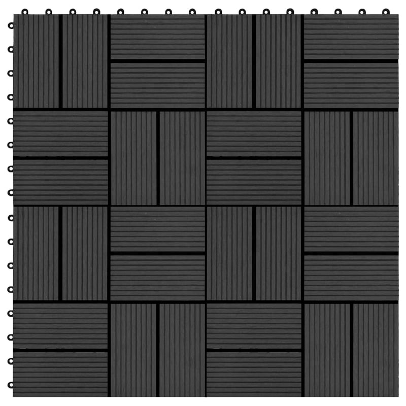 VidaXL 22 st Terrastegels 30x30 cm 2 m² HKC zwart