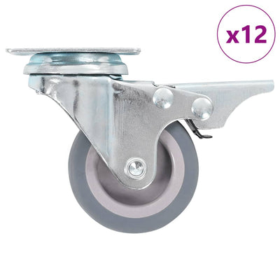 Vidaxl 12 st zwenkwielen 50 mm
