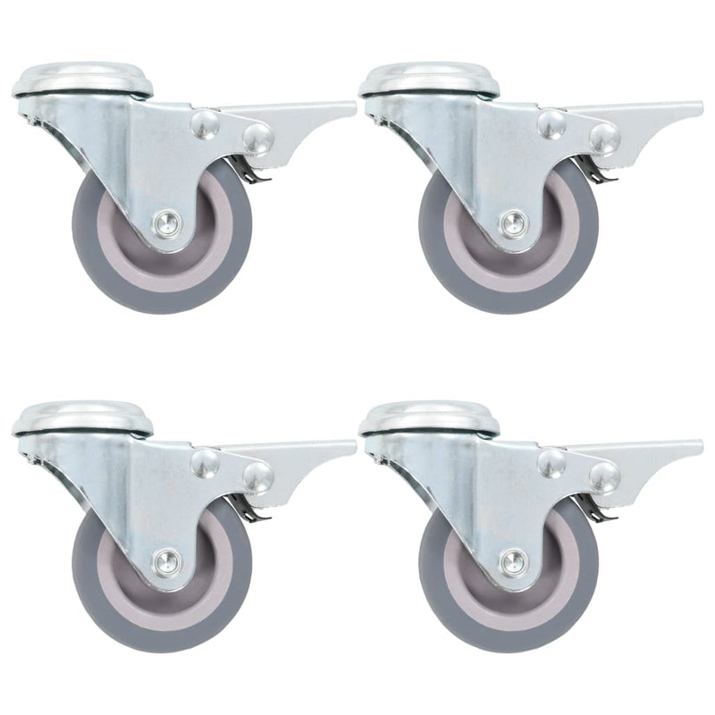 Vidaxl 8 st zwenkwielen met boutgaten 50 mm