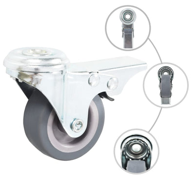 Vidaxl 8 st zwenkwielen met boutgaten 50 mm