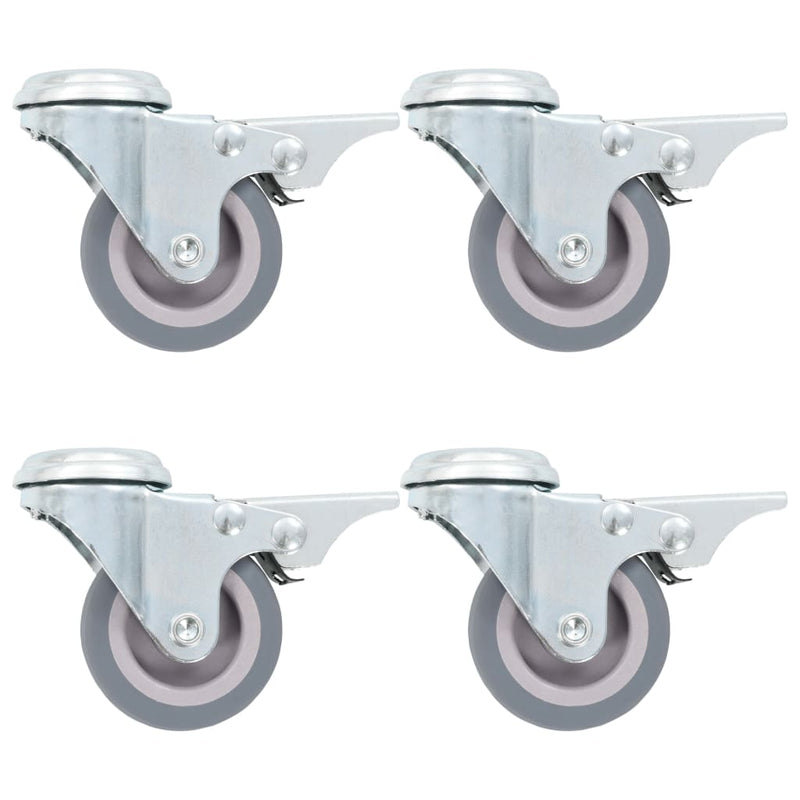 Vidaxl 12 st zwenkwielen met boutgaten 50 mm