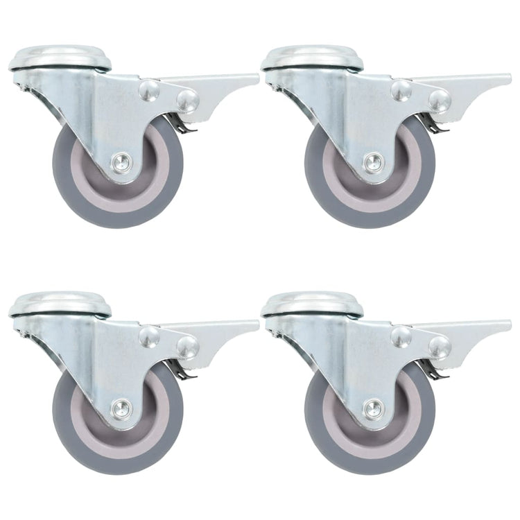 Vidaxl 32 st zwenkwielen met boutgaten 50 mm