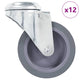 Vidaxl 12 st zwenkwielen met boutgaten 75 mm