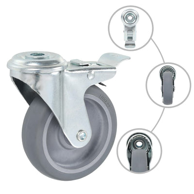 Vidaxl 12 st zwenkwielen met boutgaten 100 mm