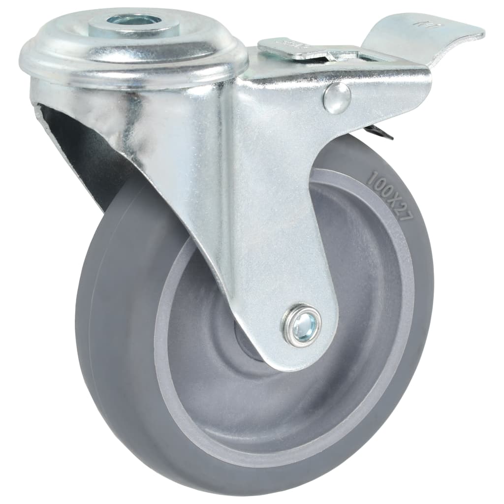 Vidaxl 12 st zwenkwielen met boutgaten 100 mm
