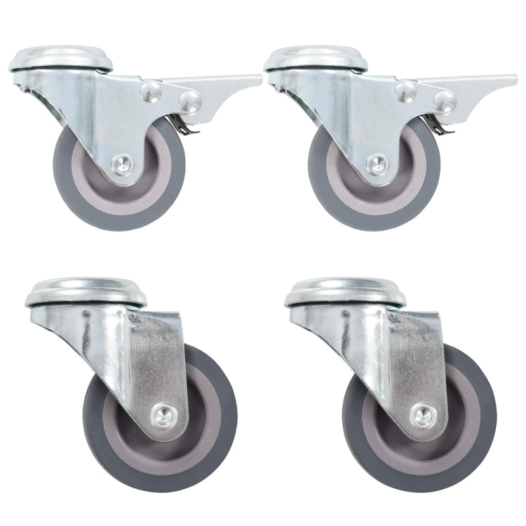Vidaxl 16 st zwenkwielen met boutgaten 50 mm