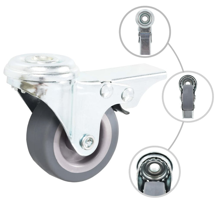 Vidaxl 16 st zwenkwielen met boutgaten 50 mm