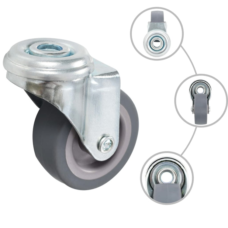 Vidaxl 16 st zwenkwielen met boutgaten 50 mm