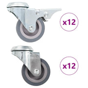 Vidaxl 24 st zwenkwielen met boutgaten 50 mm - afbeelding 1