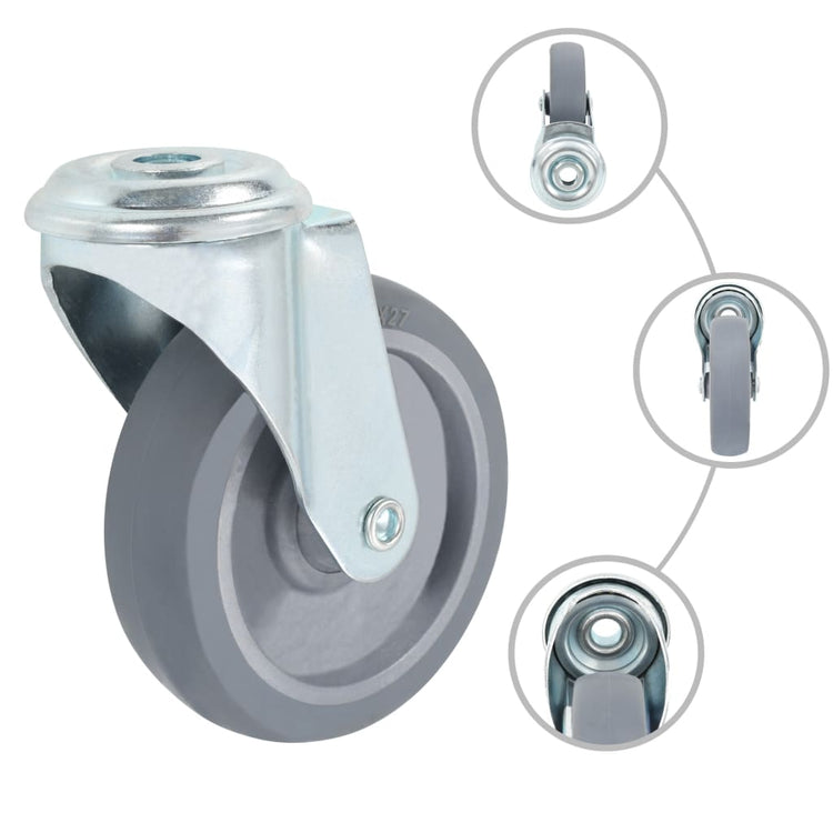 Vidaxl 8 st zwenkwielen met boutgaten 100 mm