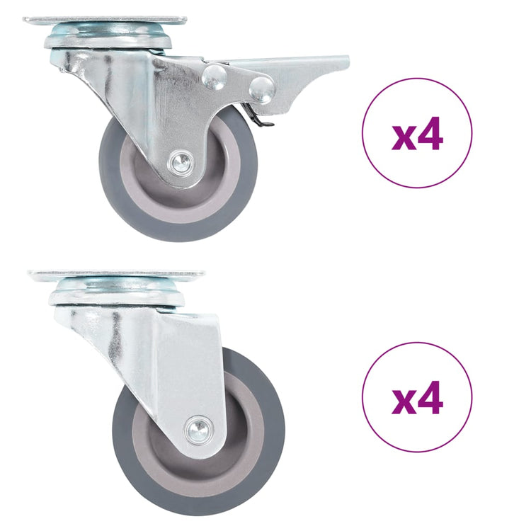 Vidaxl 8 st zwenkwielen 50 mm
