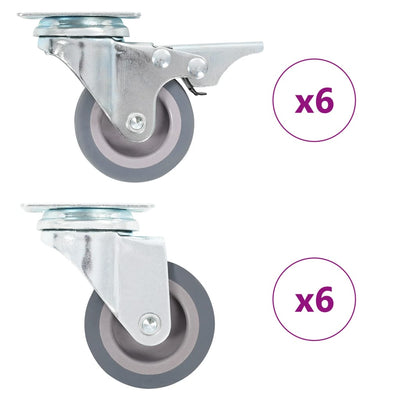 Vidaxl 12 st zwenkwielen 50 mm