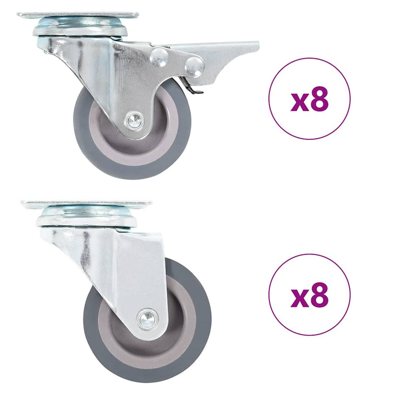 Vidaxl 16 st zwenkwielen 50 mm