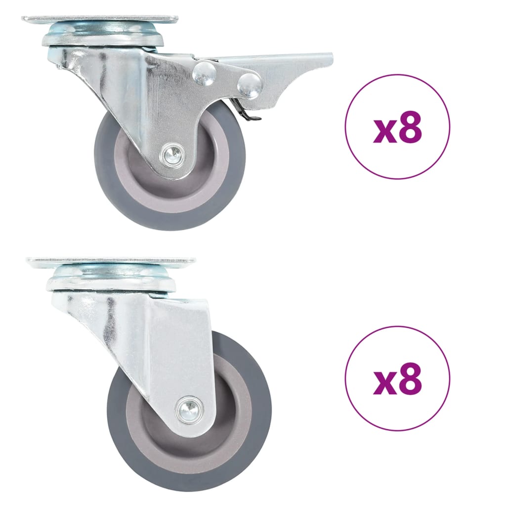 Vidaxl 16 st zwenkwielen 50 mm