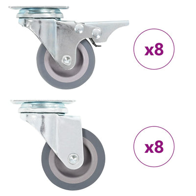Vidaxl 16 st zwenkwielen 50 mm
