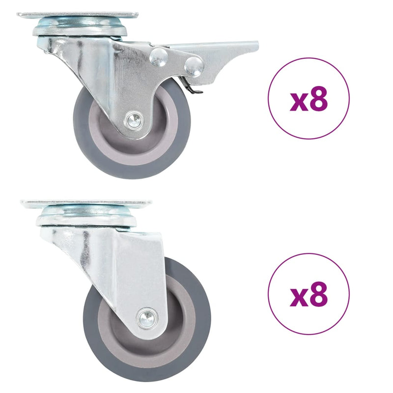 Vidaxl 16 st zwenkwielen 50 mm