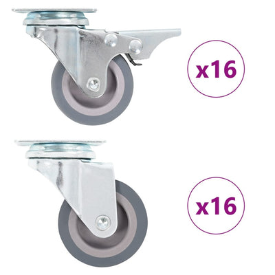 Vidaxl 32 st zwenkwielen 50 mm