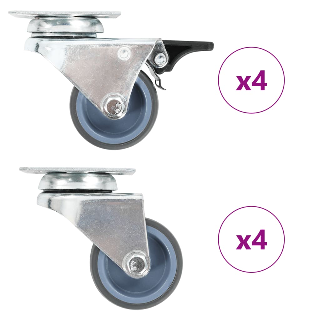 Vidaxl 8 st zwenkwielen dubbel 50 mm