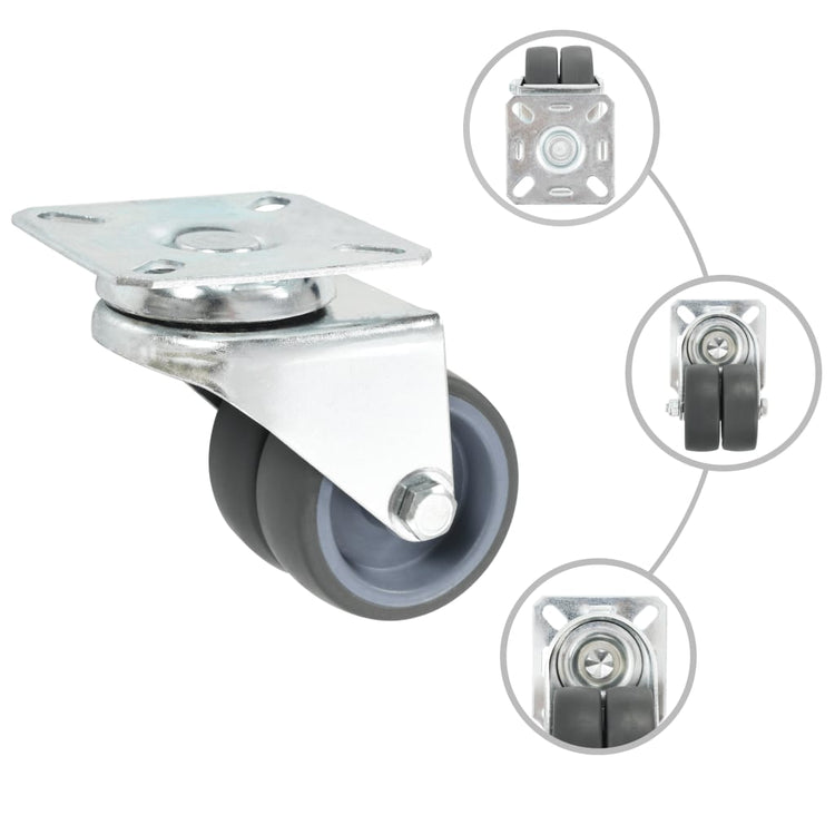 Vidaxl 8 st zwenkwielen dubbel 50 mm