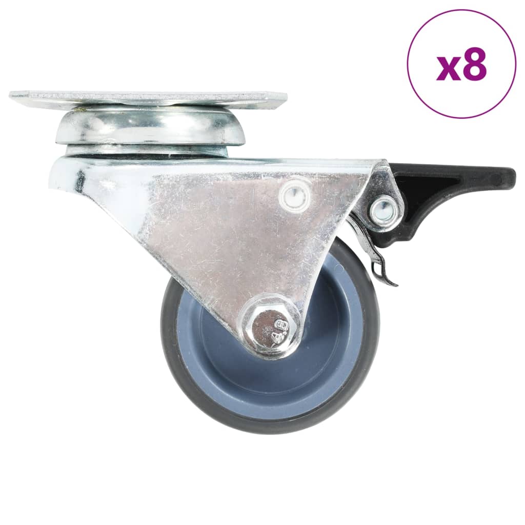 Vidaxl 8 st zwenkwielen dubbel 50 mm
