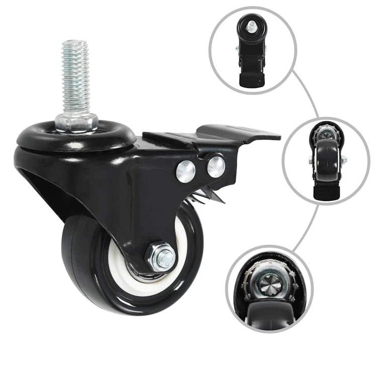 Vidaxl zwenkwielen 8 st met remmen 50 mm