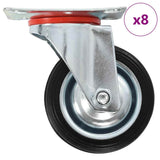 Vidaxl 8 st zwenkwielen 75 mm - afbeelding 1