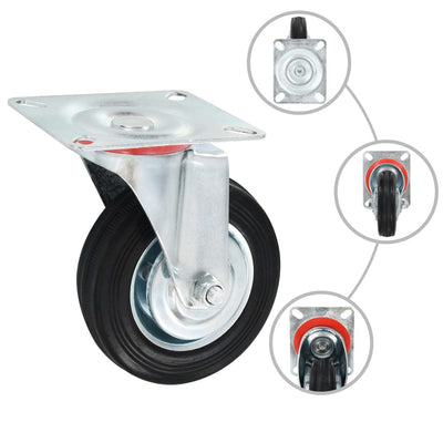 Vidaxl 12 st zwenkwielen 100 mm