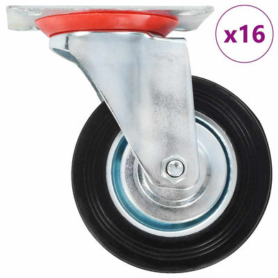 Vidaxl 16 st zwenkwielen 100 mm