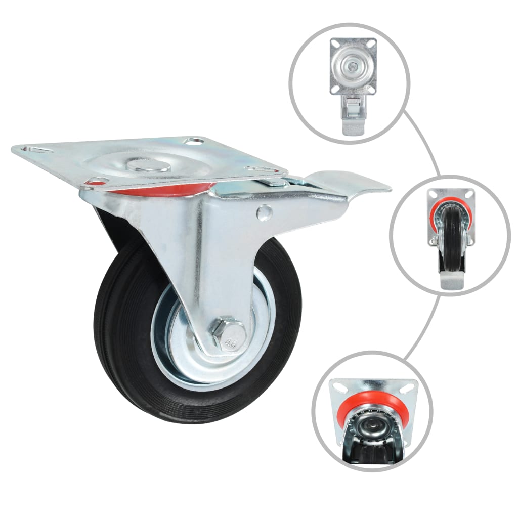 Vidaxl 8 st zwenkwielen 100 mm