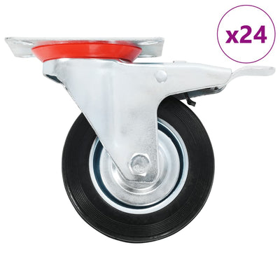 Vidaxl 24 st zwenkwielen 100 mm