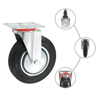 Vidaxl 8 st zwenkwielen 200 mm