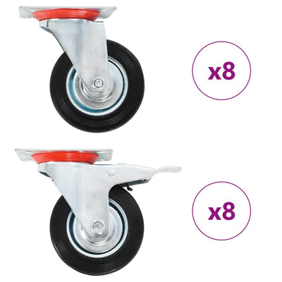 Vidaxl 16 st zwenkwielen 100 mm