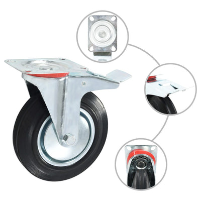 Vidaxl 8 st zwenkwielen 200 mm