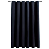 Vidaxl gordijn verduisterend met metalen ringen 290x245 cm zwart - afbeelding 2