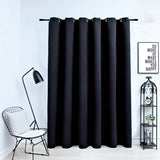 Vidaxl gordijn verduisterend met metalen ringen 290x245 cm zwart - afbeelding 1