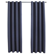 Vidaxl gordijnen verduisterend met ringen 2 st 140x245 cm antraciet - afbeelding 2