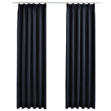 Vidaxl gordijnen verduisterend met haken 2 st 140x175 cm antraciet - afbeelding 2