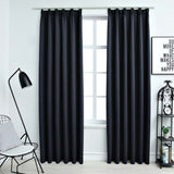 Vidaxl gordijnen verduisterend met haken 2 st 140x175 cm antraciet - afbeelding 1
