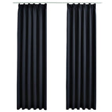 Vidaxl gordijnen verduisterend met haken 2 st 140x225 cm antraciet - afbeelding 2