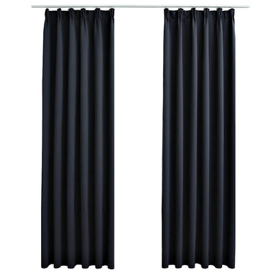 Vidaxl gordijnen verduisterend met haken 2 st 140x225 cm antraciet