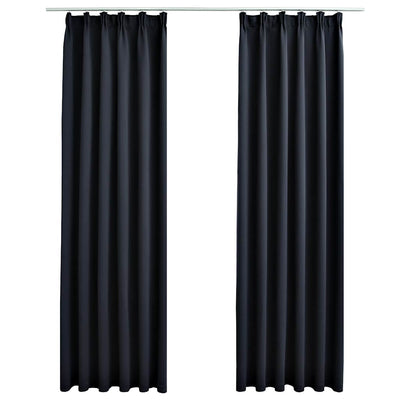 Vidaxl gordijnen verduisterend met haken 2 st 140x245 cm antraciet