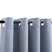 Vidaxl gordijn verduisterend met metalen ringen 2 st 140x225 cm grijs - afbeelding 3