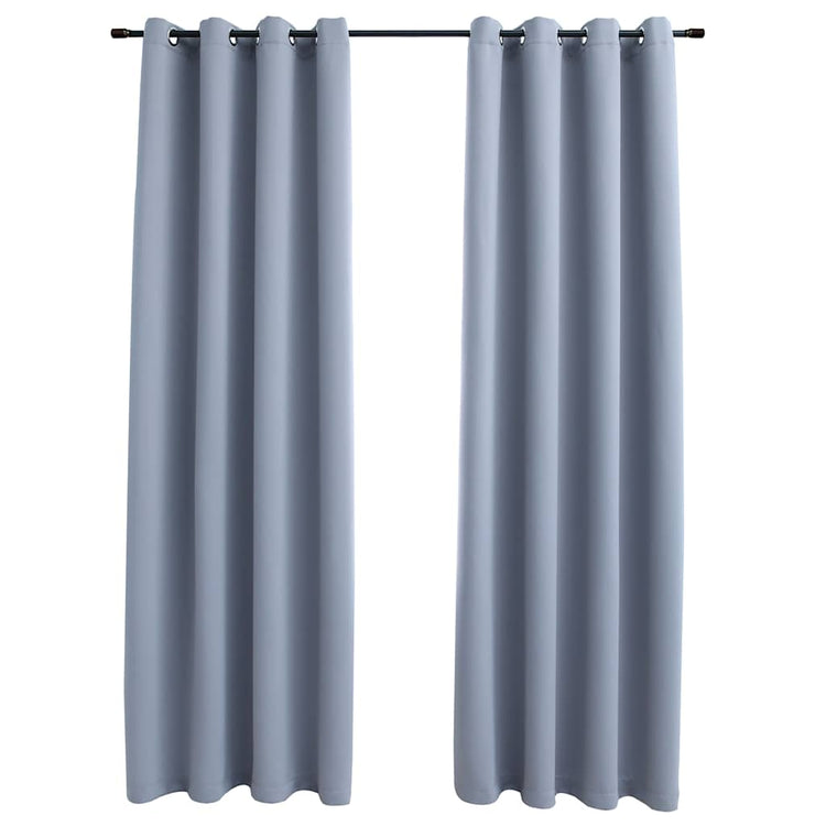 Vidaxl gordijn verduisterend met metalen ringen 2 st 140x245 cm grijs