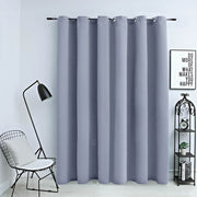 Vidaxl gordijn verduisterend met metalen ringen 290x245 cm grijs - afbeelding 1