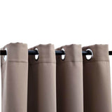 Vidaxl gordijn verduisterend met metalen ringen 2 st 140x175 cm taupe - afbeelding 3