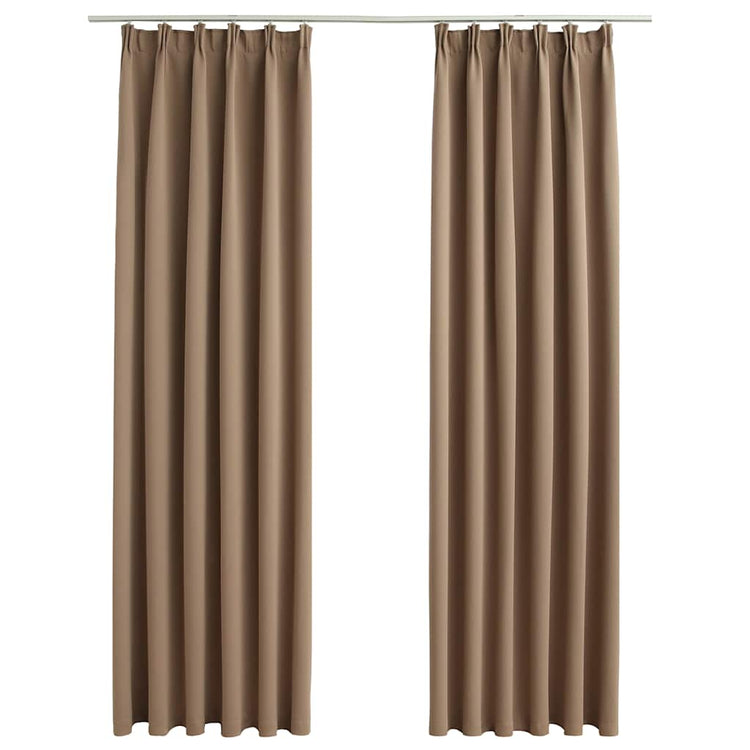 Vidaxl gordijnen verduisterend met haken 2 st 140x245 cm taupe