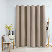 Vidaxl gordijn verduisterend met metalen ringen 290x245 cm beige - afbeelding 1