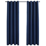Vidaxl gordijn verduisterend met metalen ringen 2 st 140x175 cm blauw - afbeelding 2