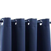 Vidaxl gordijn verduisterend met metalen ringen 2 st 140x175 cm blauw - afbeelding 3